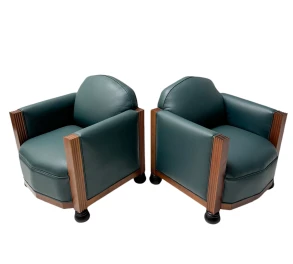 Two Art Deco Amsterdamse School Lounge Chairs by Fa. Drilling Amsterdam, 1920s